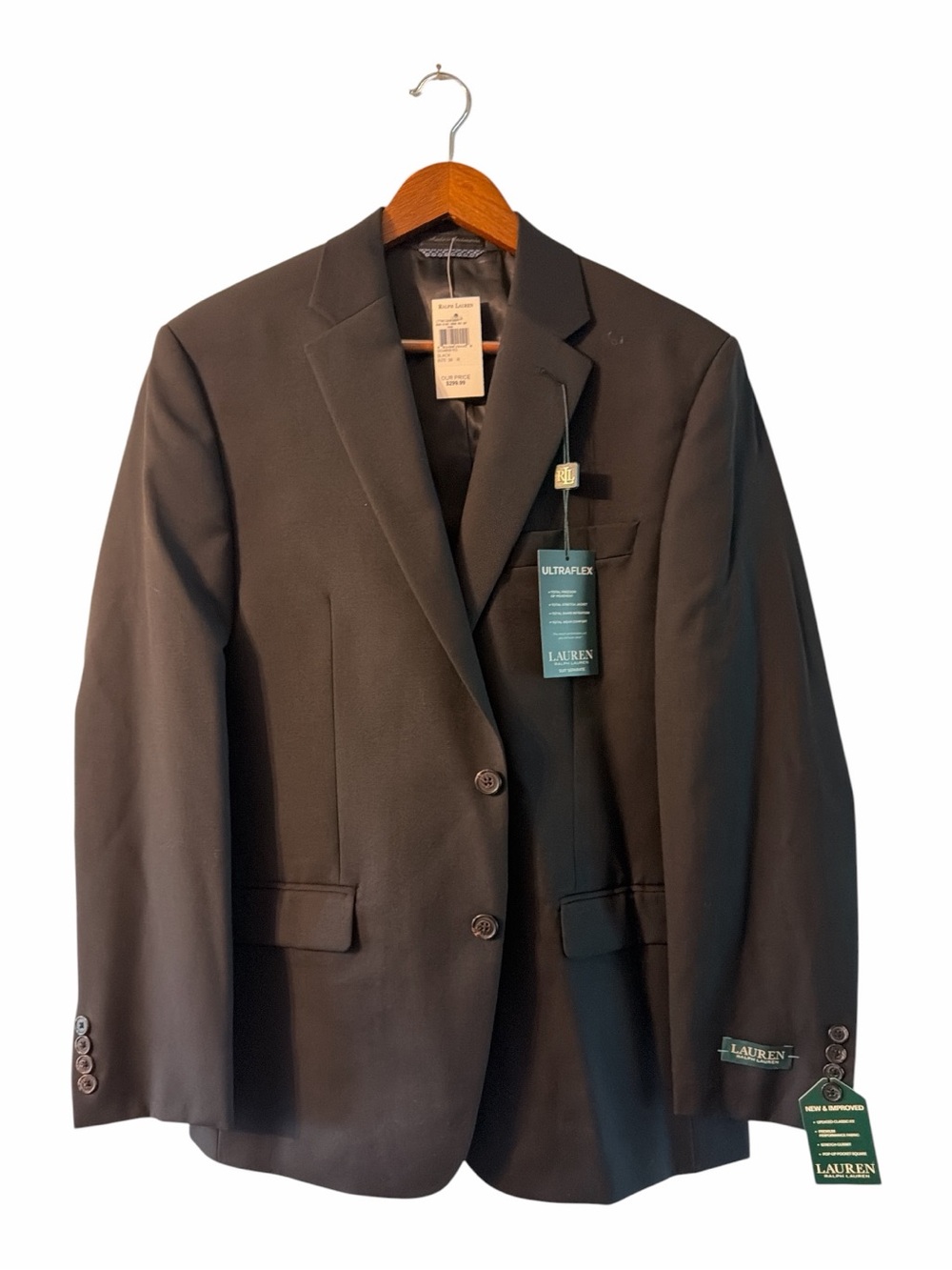 Classic Lauren Ralph Lauren Black Wool UltraFlex Blazer 38R NWT